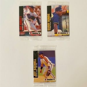 1992 Jimmy Dean MLB Baseball Card Pack Lot - Jim Abbott, Barry Bonds, Bagwell